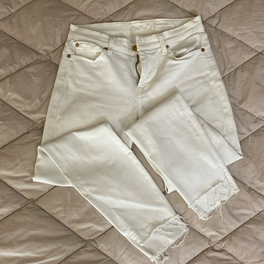 7 for all mankind white jeans